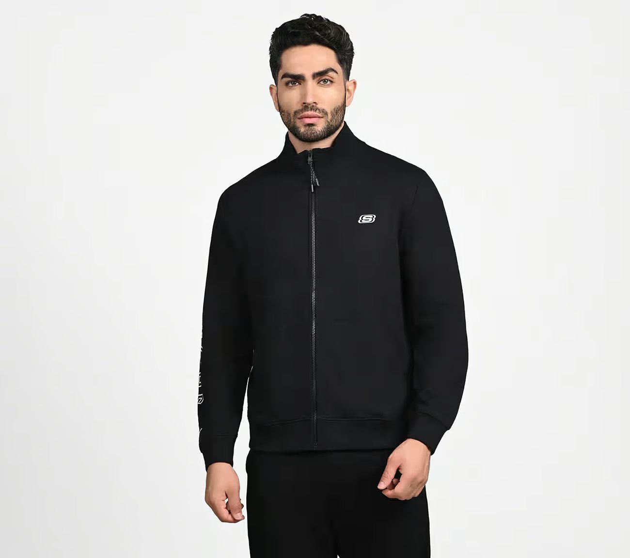 SKECHERS LIFESTYLE JACKET, BBBBLACK Apparel Lateral View