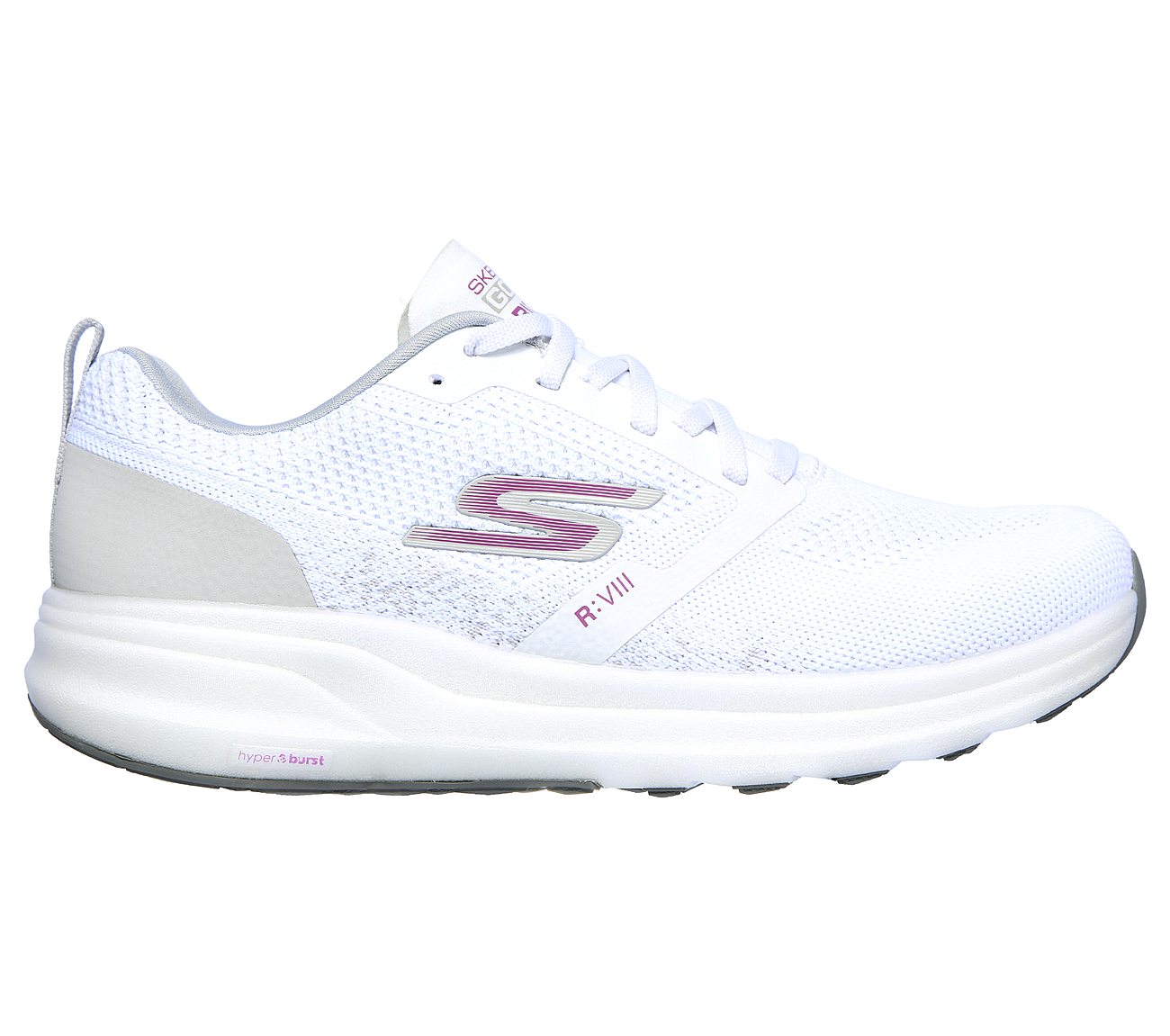 GO RUN RIDE 8, WHITE/PURPLE Footwear Right View