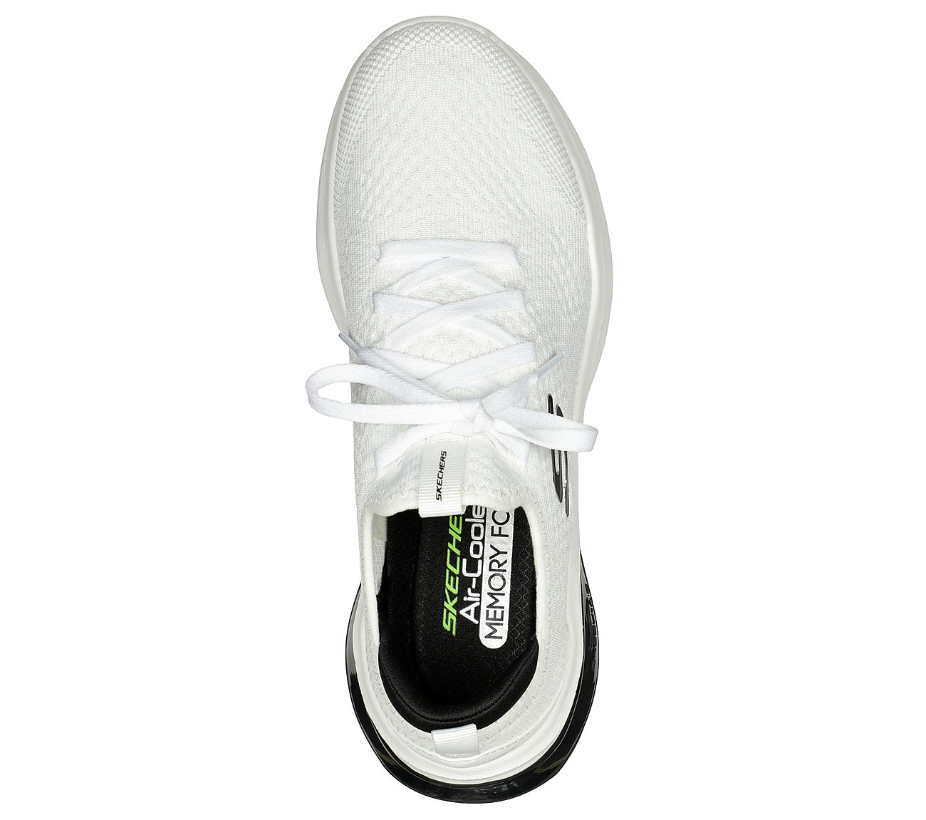 AIR CUSHIONING, WHITE BLACK Footwear Top View