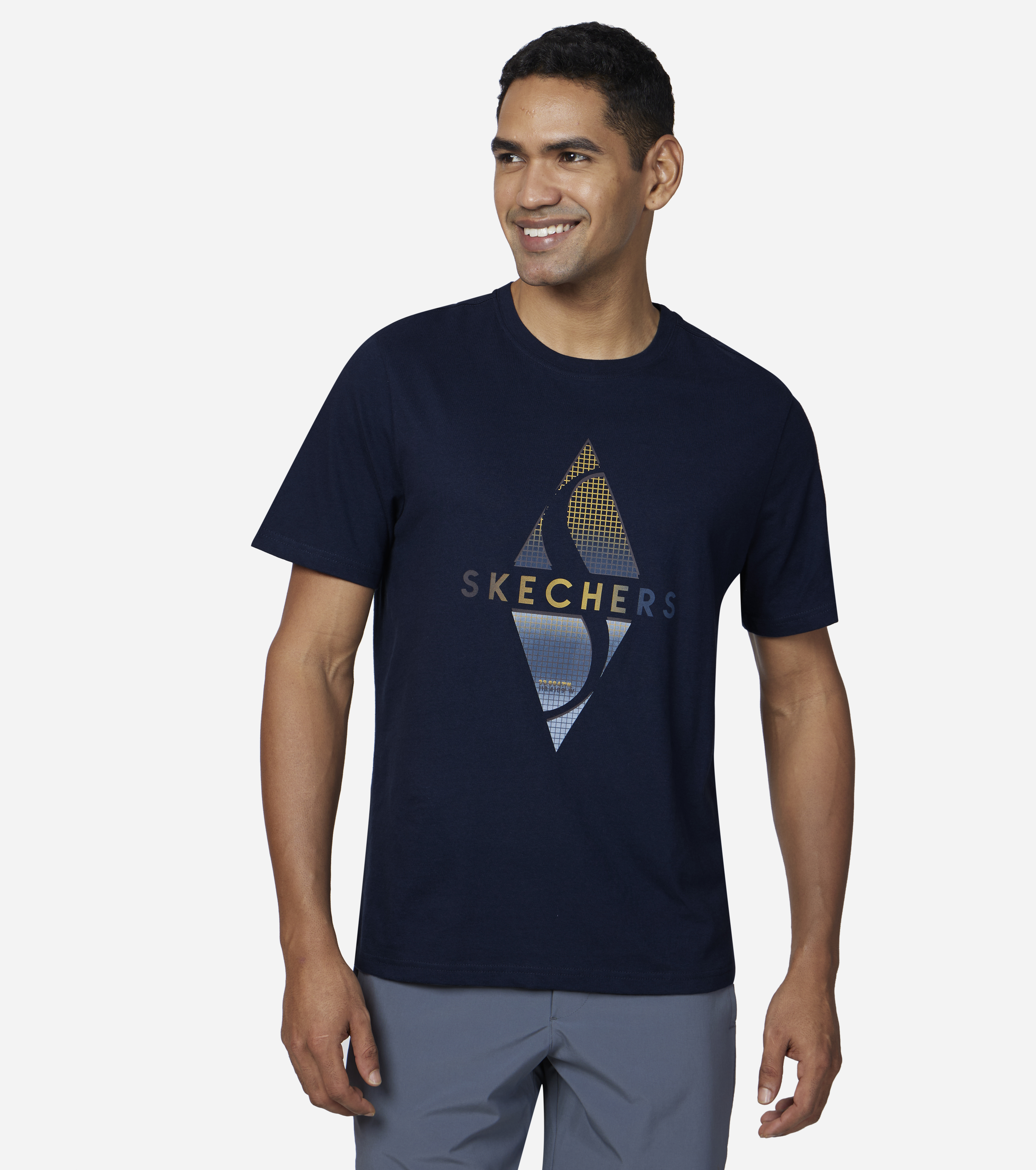 SKECHERS RECHARGE SS T-SHIRT, NNNAVY Apparels Lateral View