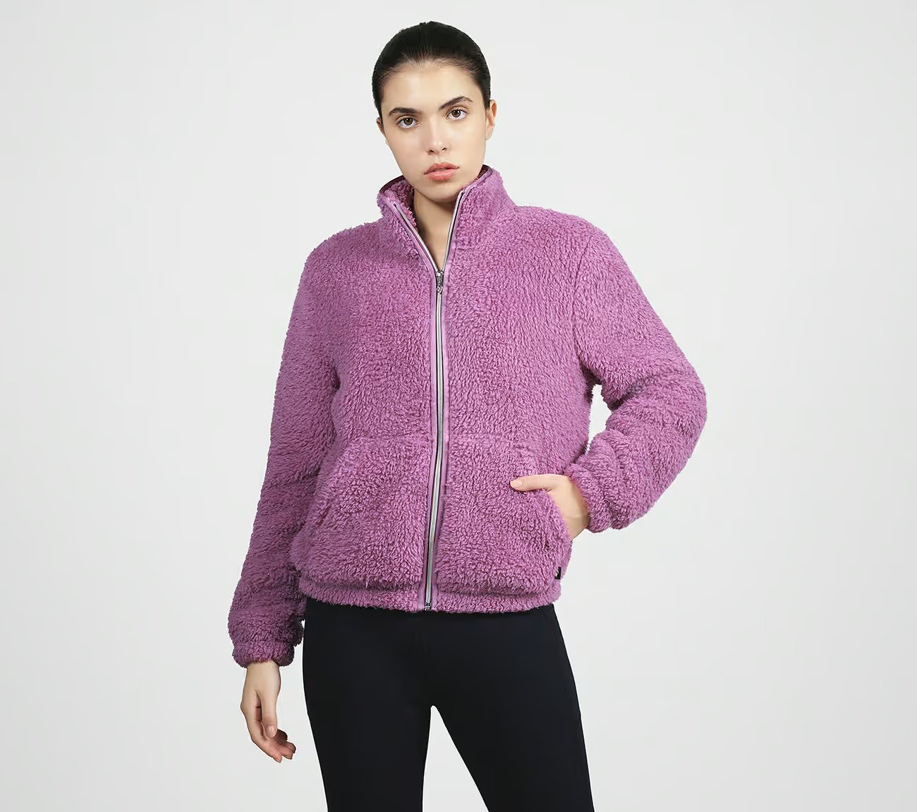 GOSHINE SHERPA JACKET, LIGHT MAUVE Apparel Lateral View