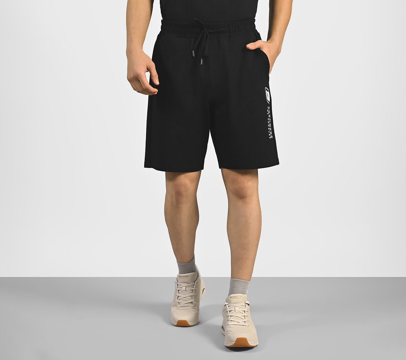 SKECHERS BASIC SHORTS, BLACK Apparel Lateral View