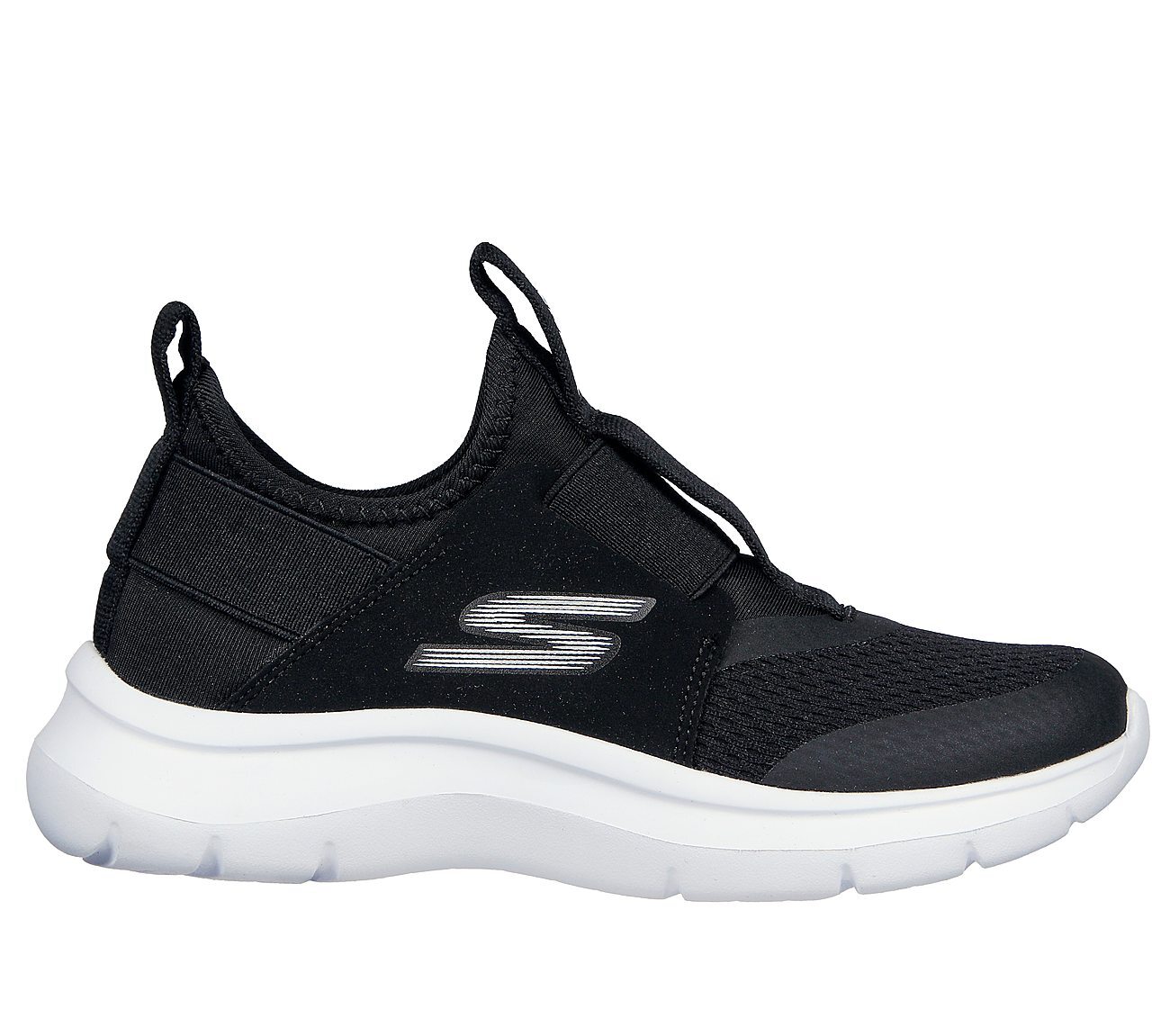 SKECH FAST, BLACK/WHITE Footwear Lateral View