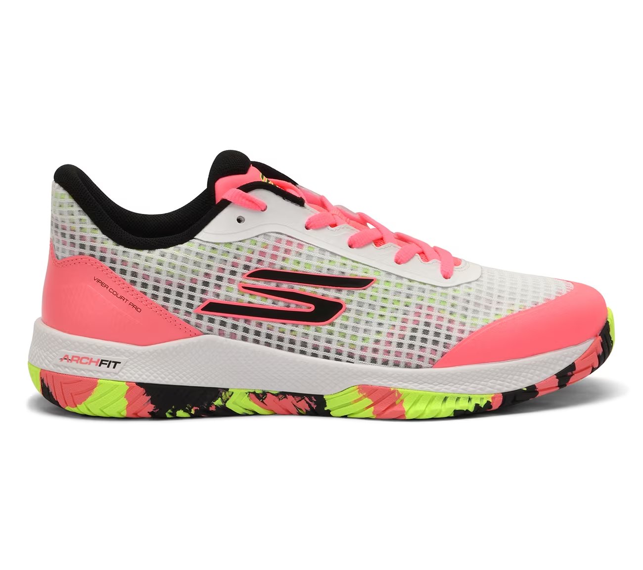 Skechers Viper Court Pro - Pickleball, WHITE/MULTI Footwear Lateral View