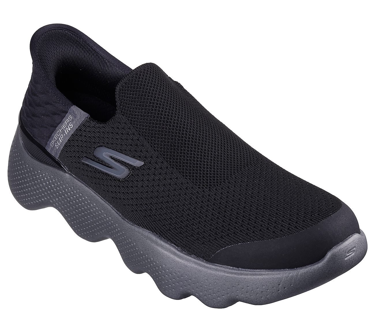 Skechers Slip-ins: GO WALK Massage Fit - Current, BLACK/GREY Footwear Right View