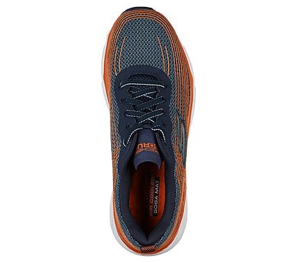 MAX CUSHIONING ELITE, NAVY/ORANGE Footwear Top View