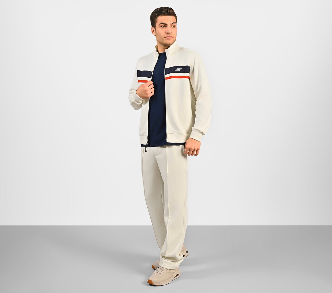 PERFORMANCE TRACK JACKET, NATURAL/GREY Apparel Right View