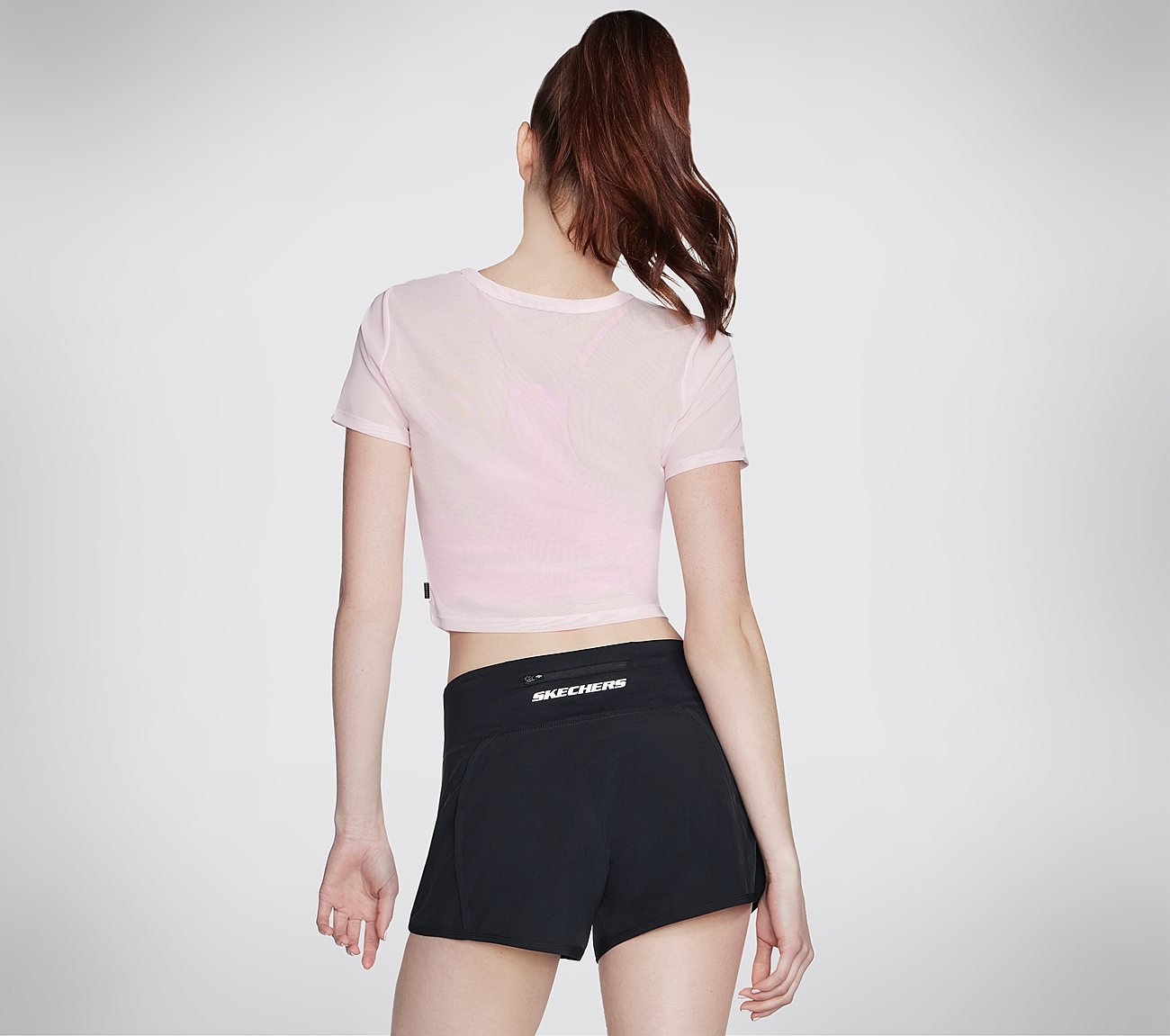 SKECHERS ENDURANCE TWISTED TE, PINK SILVER Apparel Top View