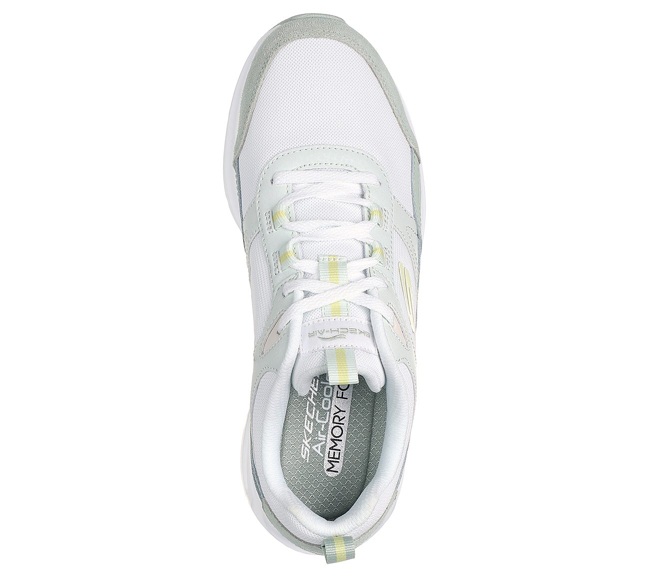 SKECH-AIR COURT-COOL AVENUE, WHITE/GREEN Footwear Top View