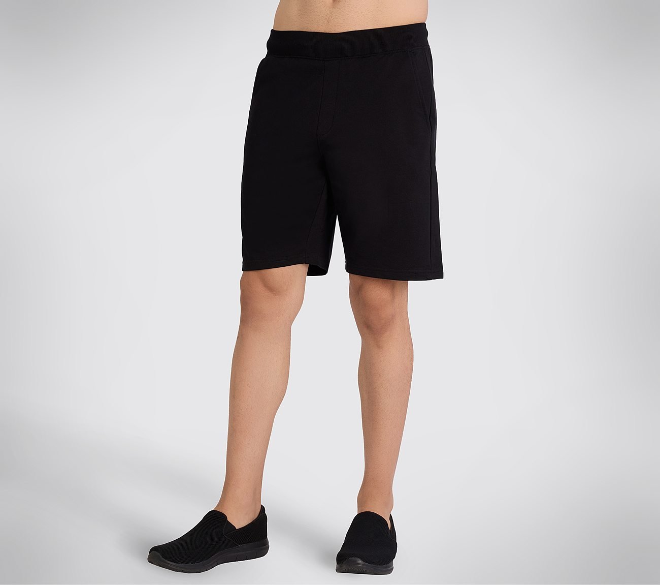 SKECHERS BASIC SHORTS, BLACK Apparel Top View