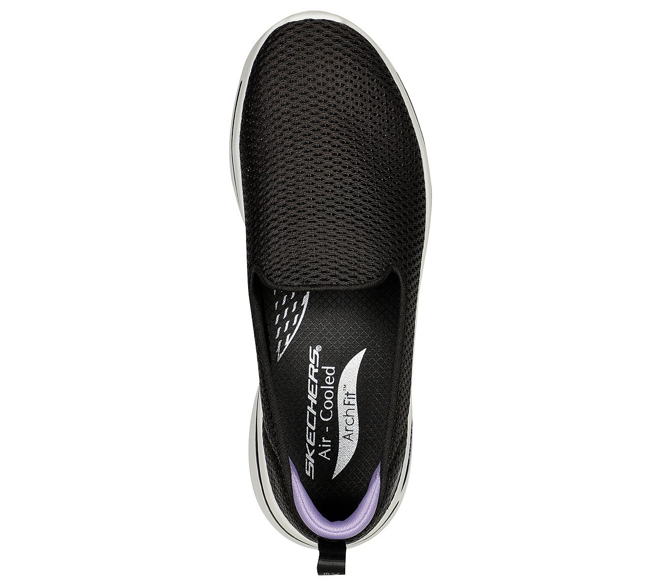 GO WARK ARCH FIT - HAZEL, BLACK/LAVENDER Footwear Top View