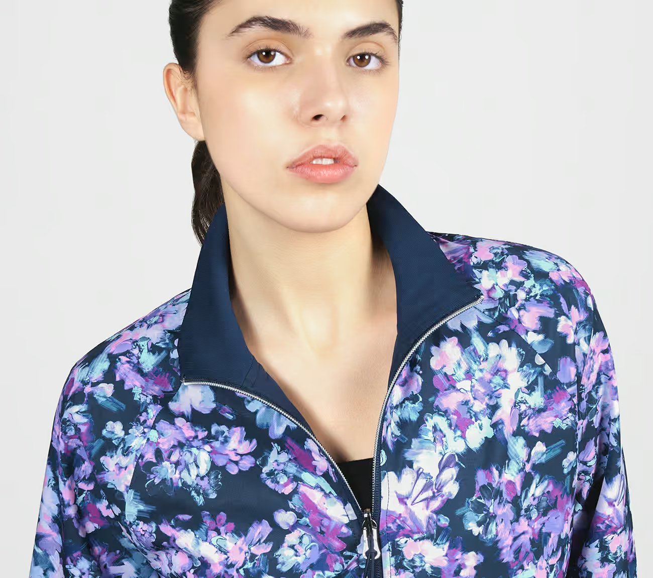 MISTY FLORAL REVERSIBLE JACKET, MISTY FLORAL BLUE Apparel Right View