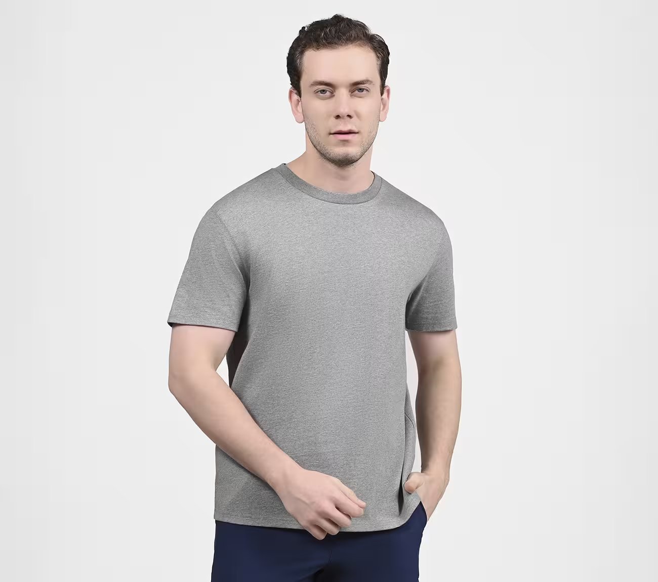 SKECHJERSEY MAX SS TEE, LIGHT GREY Apparel Lateral View