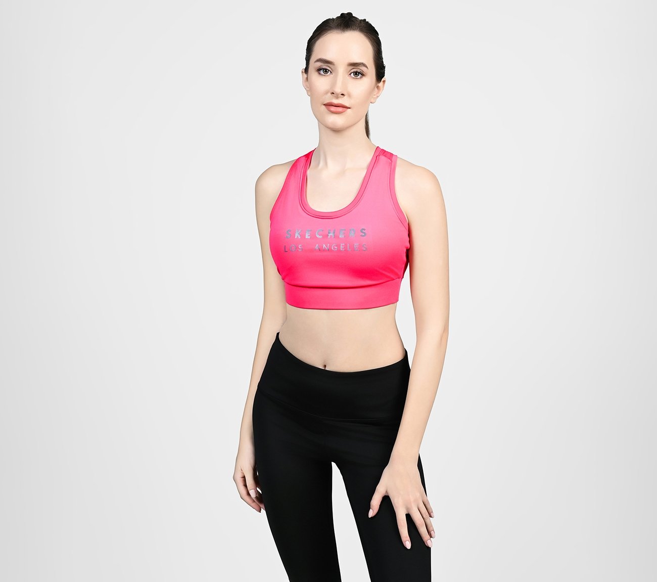 RACERBACK SPORTSBRA, HOT PINK Apparel Lateral View