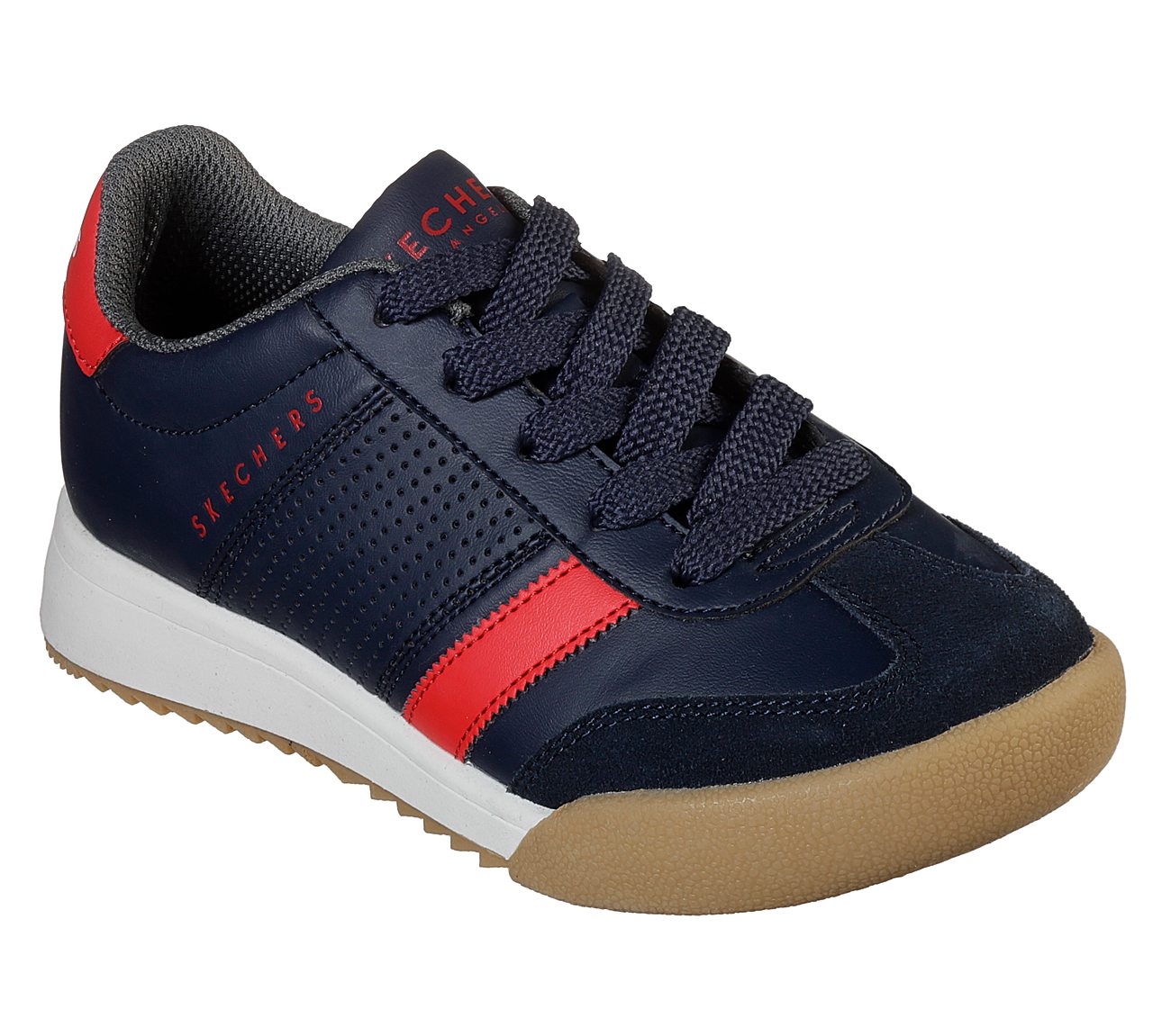 ZINGER, NAVY/RED Footwear Lateral View