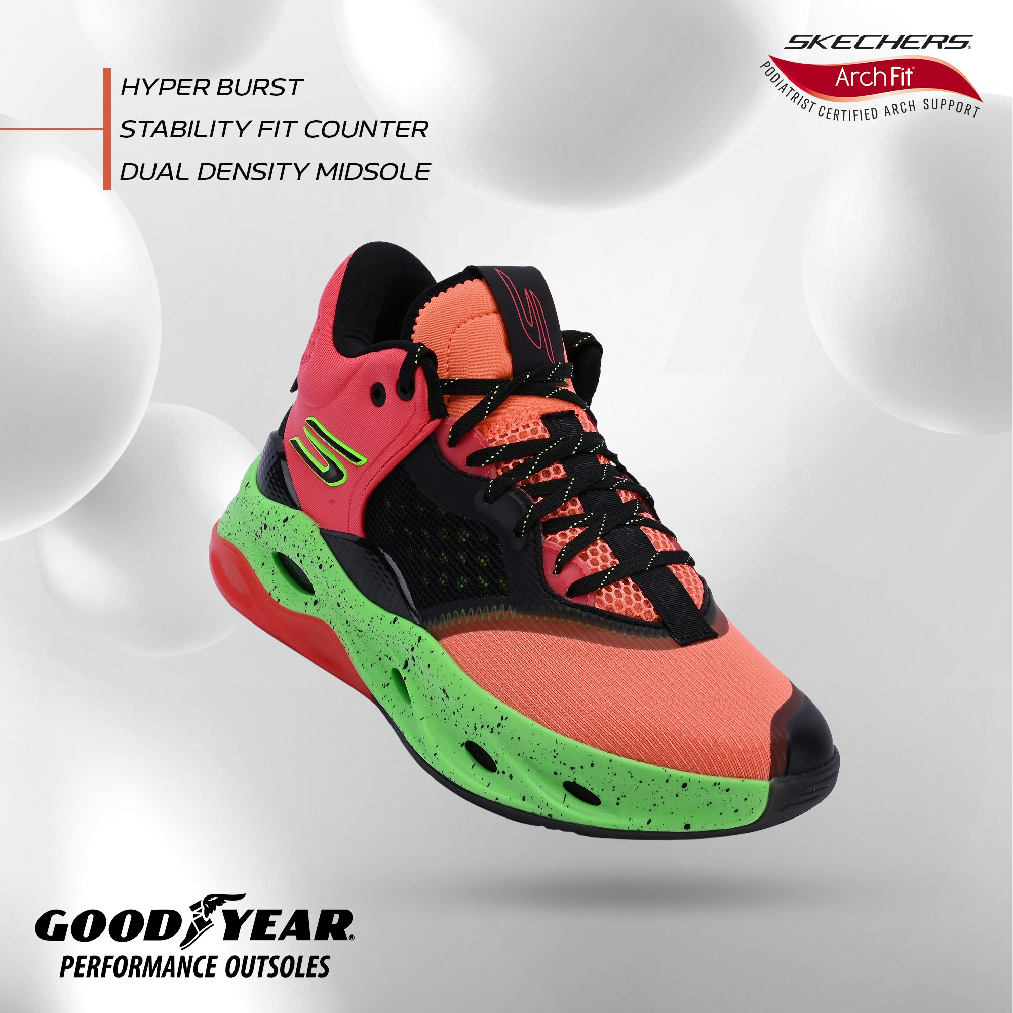 SKX FLOAT-Basketball, PINK/MULTI Footwear Right View