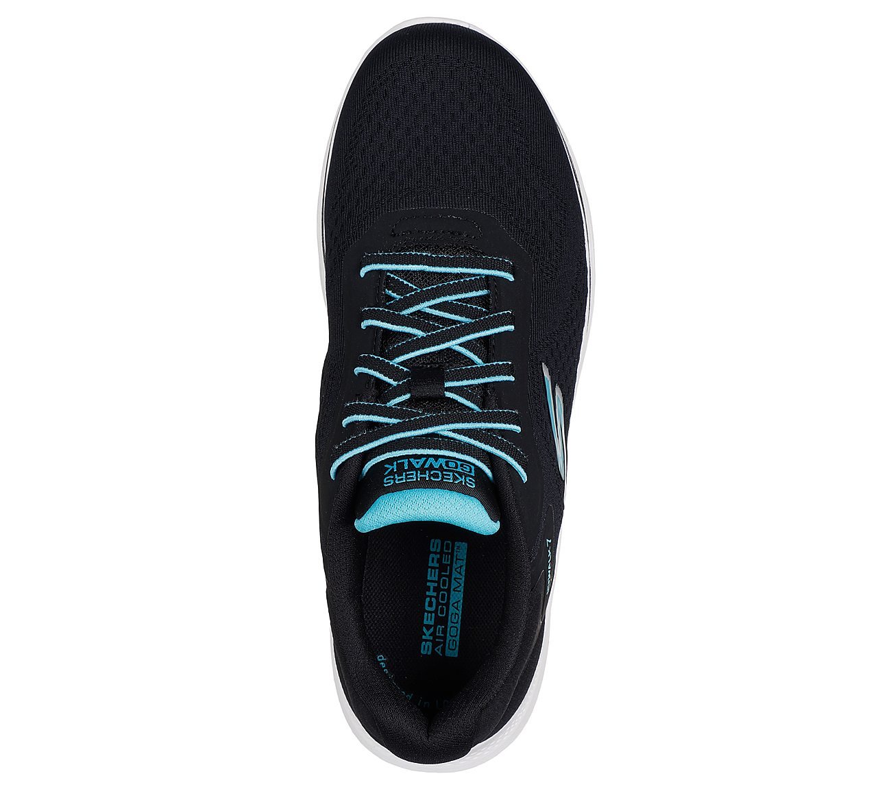 GO WALK 7 - COSMIC WAVES, BLACK Footwear Top View