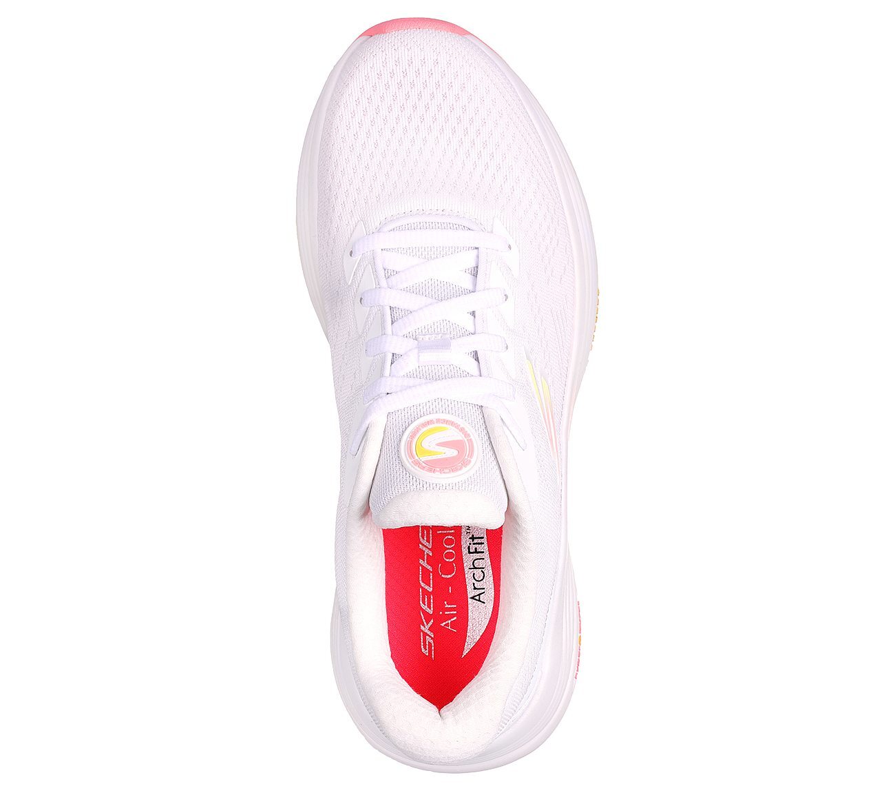 GO WALK DISTANCE WALKER, WHITE/HOT CORAL Footwear Top View