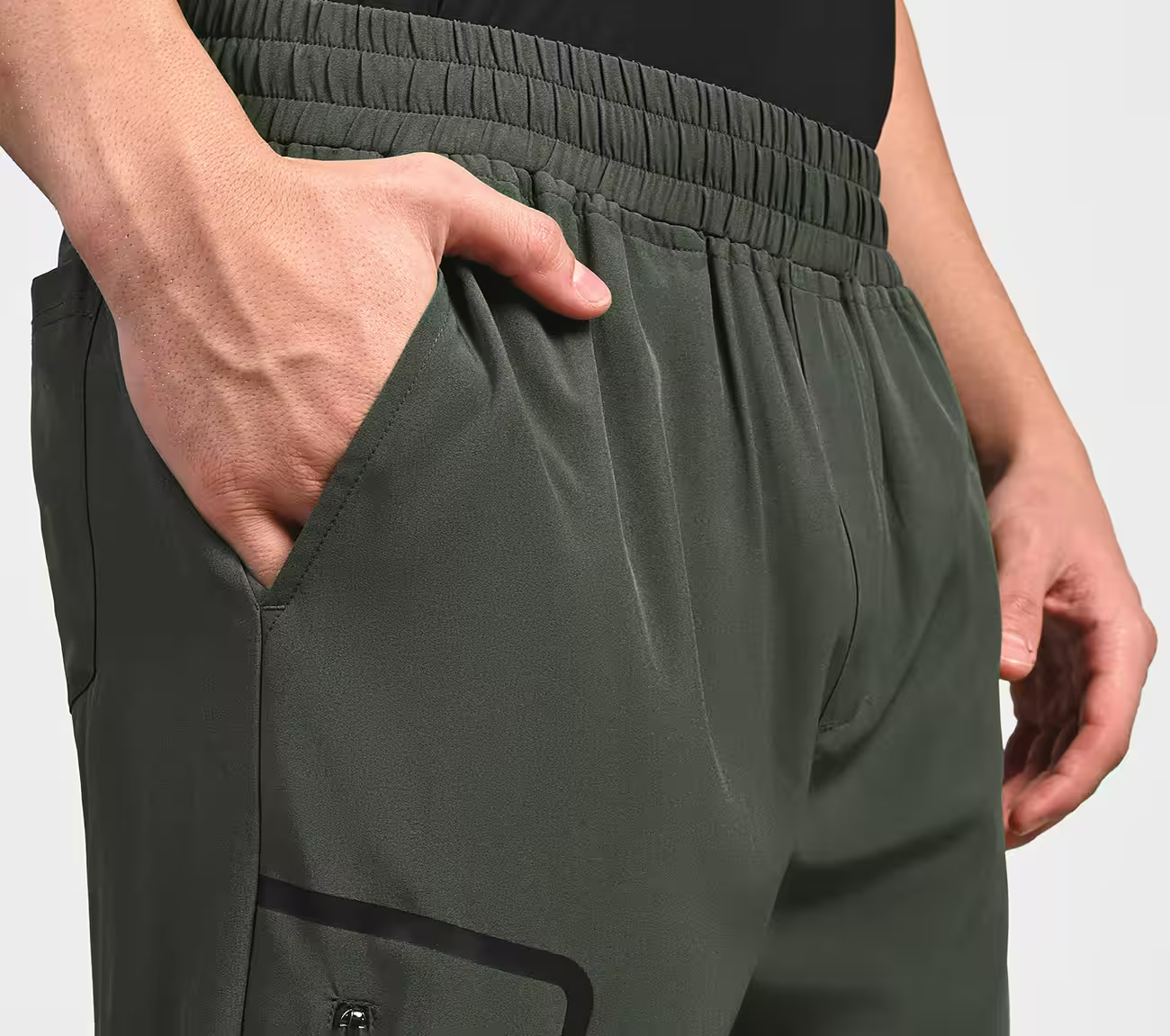 ESSENTIAL WALKER PANTS, OLIVE/BLACK Apparel Right View