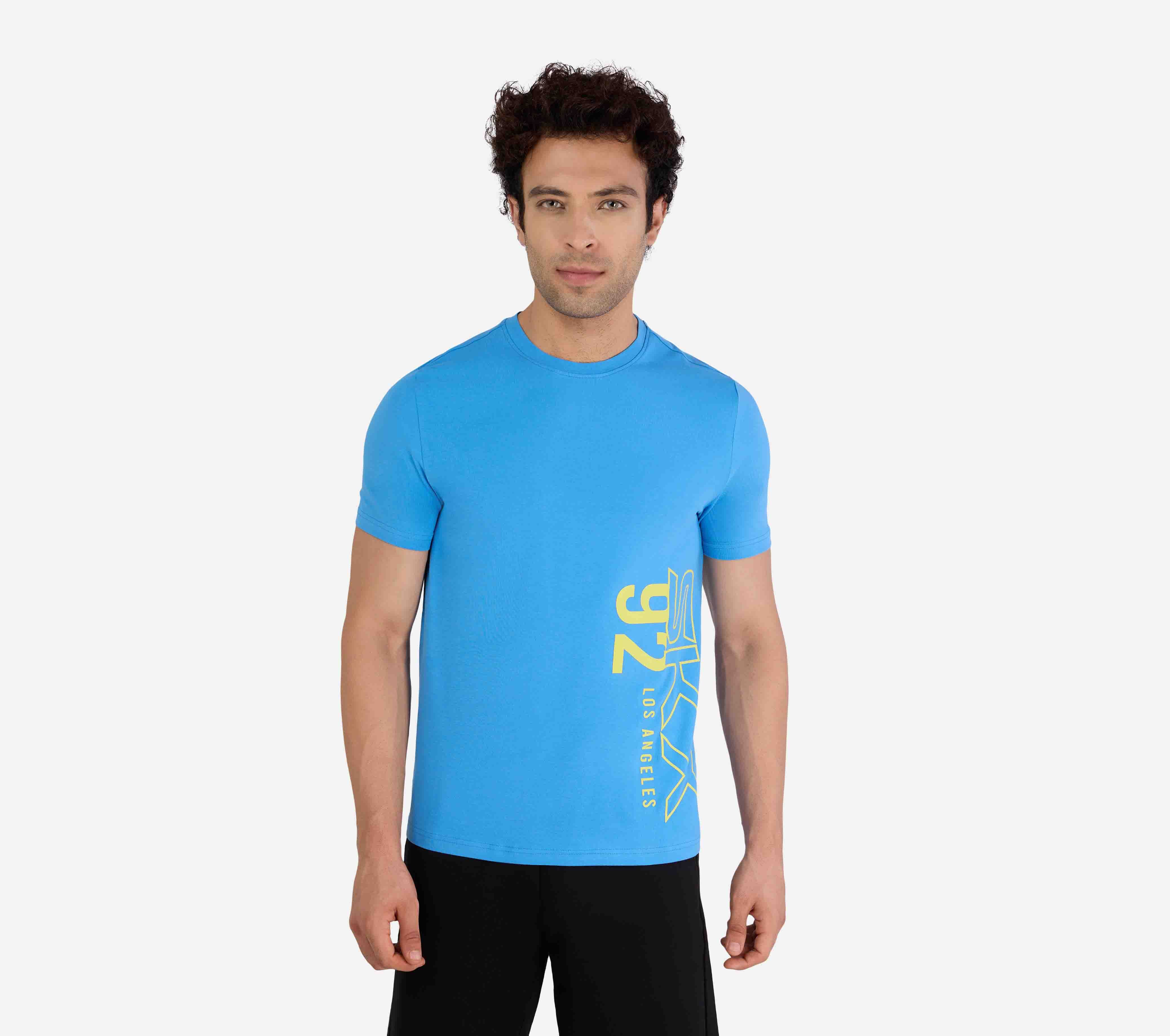 SS SKX GRAPHIC T-SHIRT, PERIWINKLE Apparel Lateral View