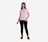 SKECHERS METALLIC LOGO T-SHIRT, PINK SILVER