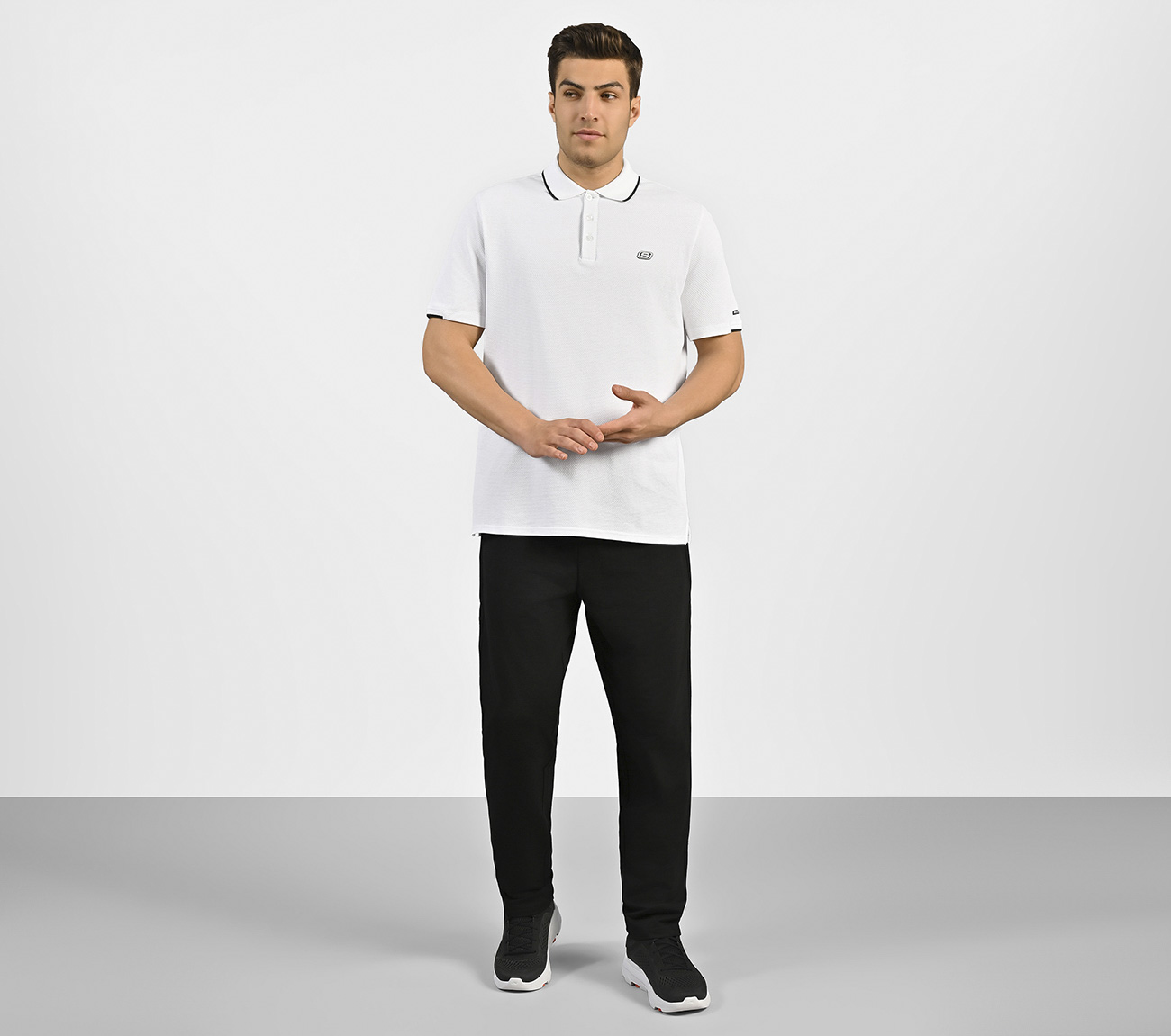 STRUCTURED KNIT POLO, WHITE Apparel Right View