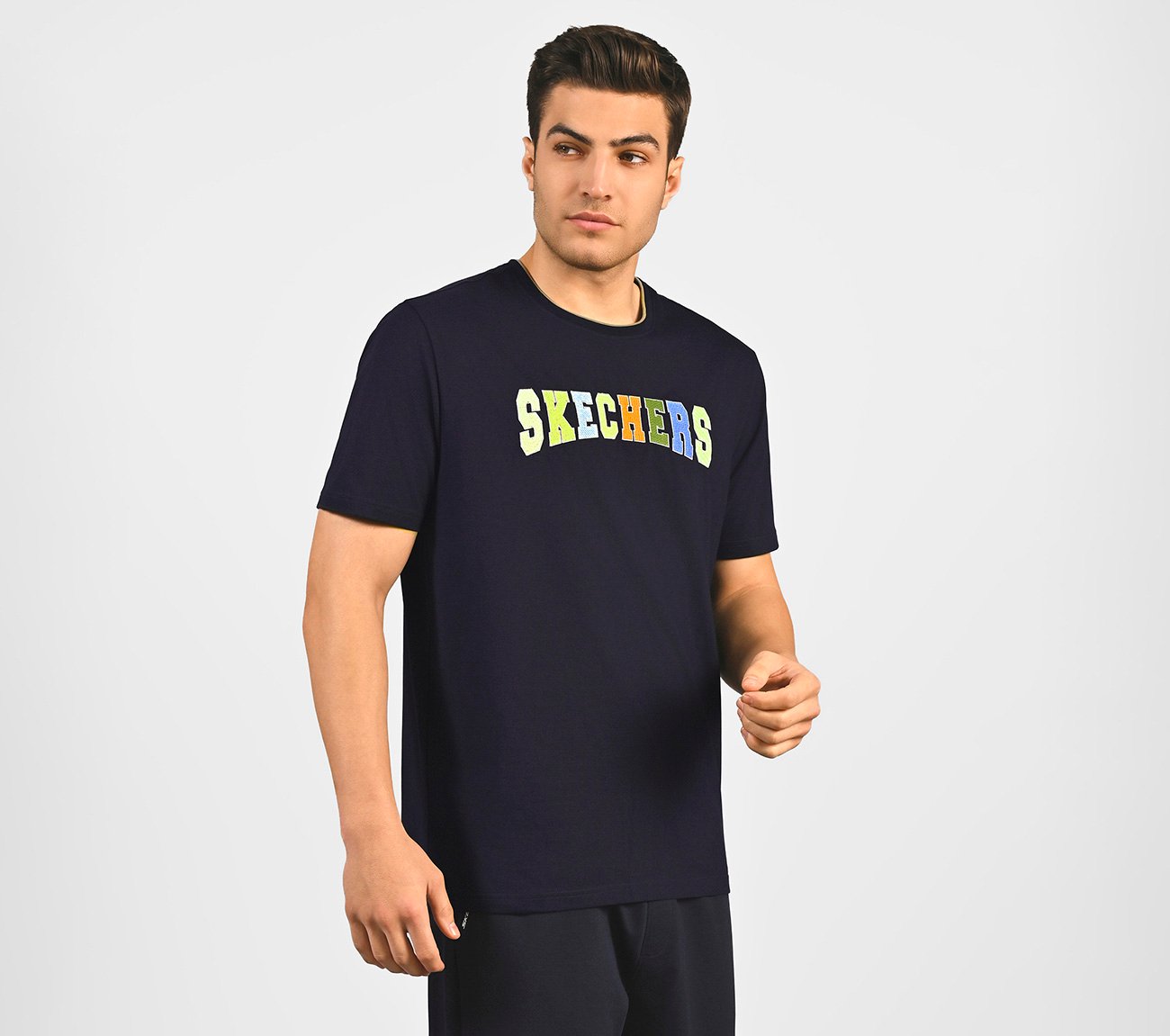 MULTICOLOR LOGO T-SHIRT, NAVY Apparel Bottom View