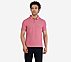 MENS PERFORMANCE POLO, CHARCOAL/CORAL Apparel Left View