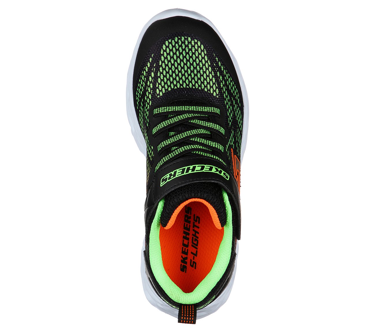 VORTEX-FLASH, BLACK/LIME Footwear Top View