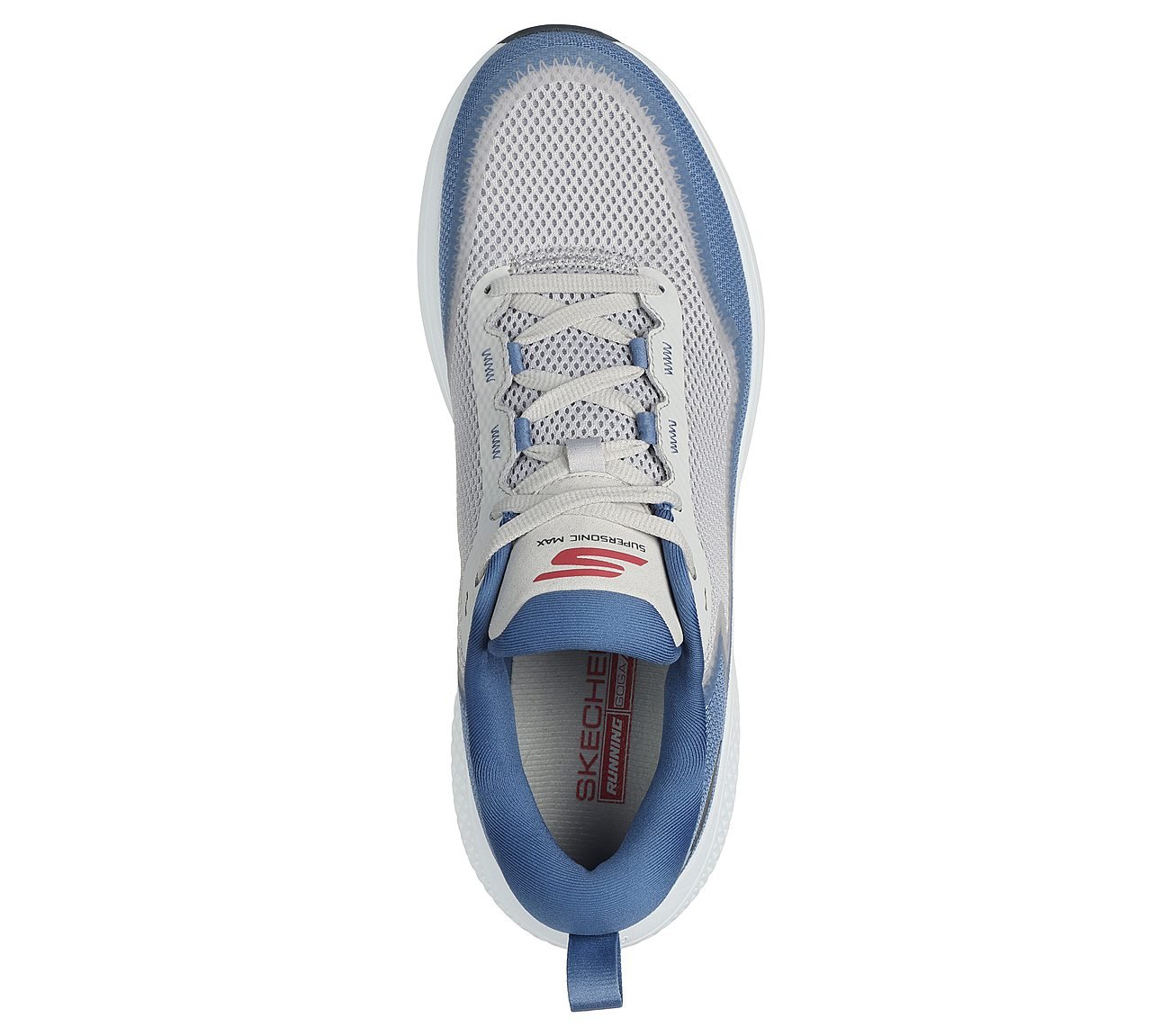 GO RUN SUPERSONIC MAX, BLUE Footwear Top View