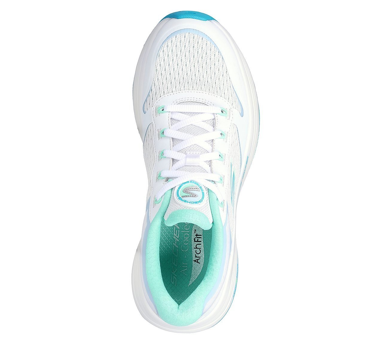 GO WALK DISTANCE WALKER - FRESH LOOK, WHITE/AQUA Footwear Top View