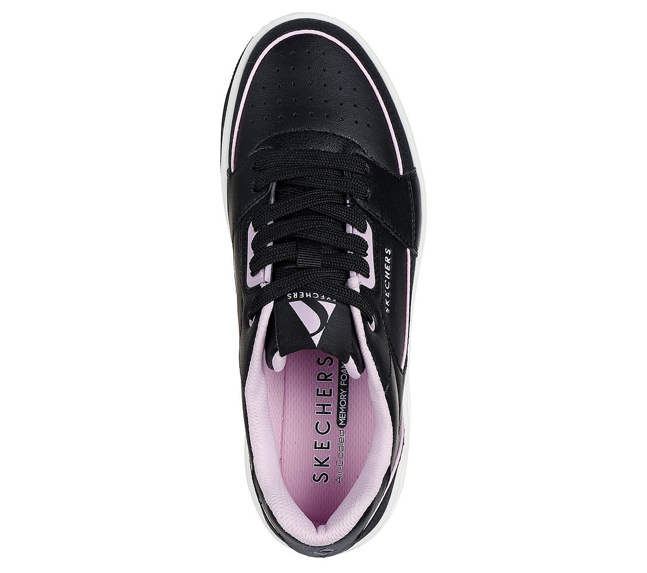 UNO COURT - COURTED STYLE, BLACK/LIGHT PINK Footwear Top View