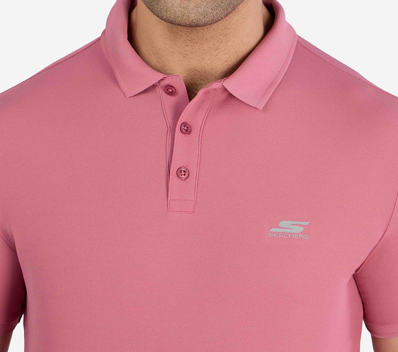 MENS PERFORMANCE POLO, CHARCOAL/CORAL Apparel Right View