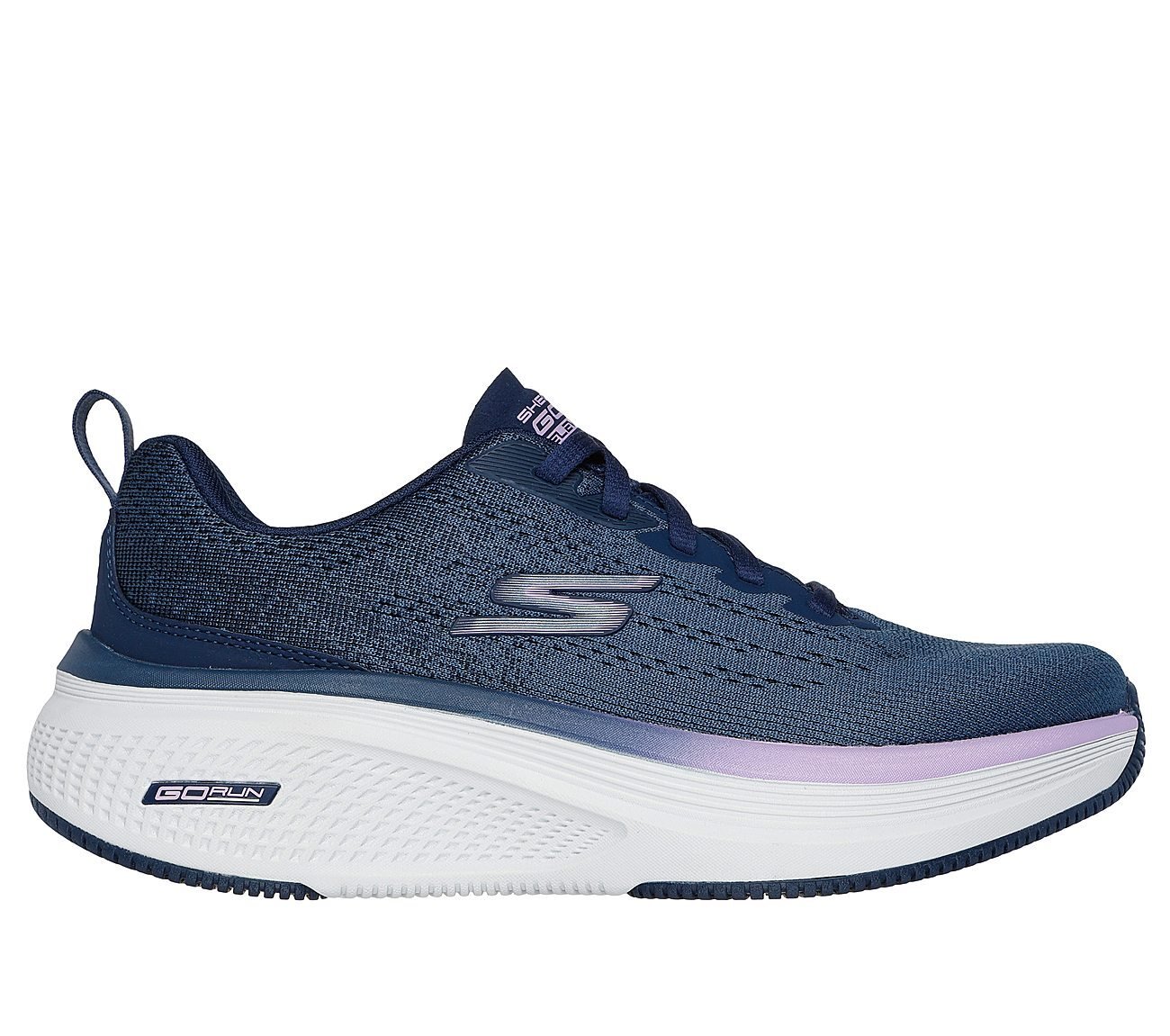 GO RUN ELEVATE 2, NAVY/LAVENDER Footwear Lateral View