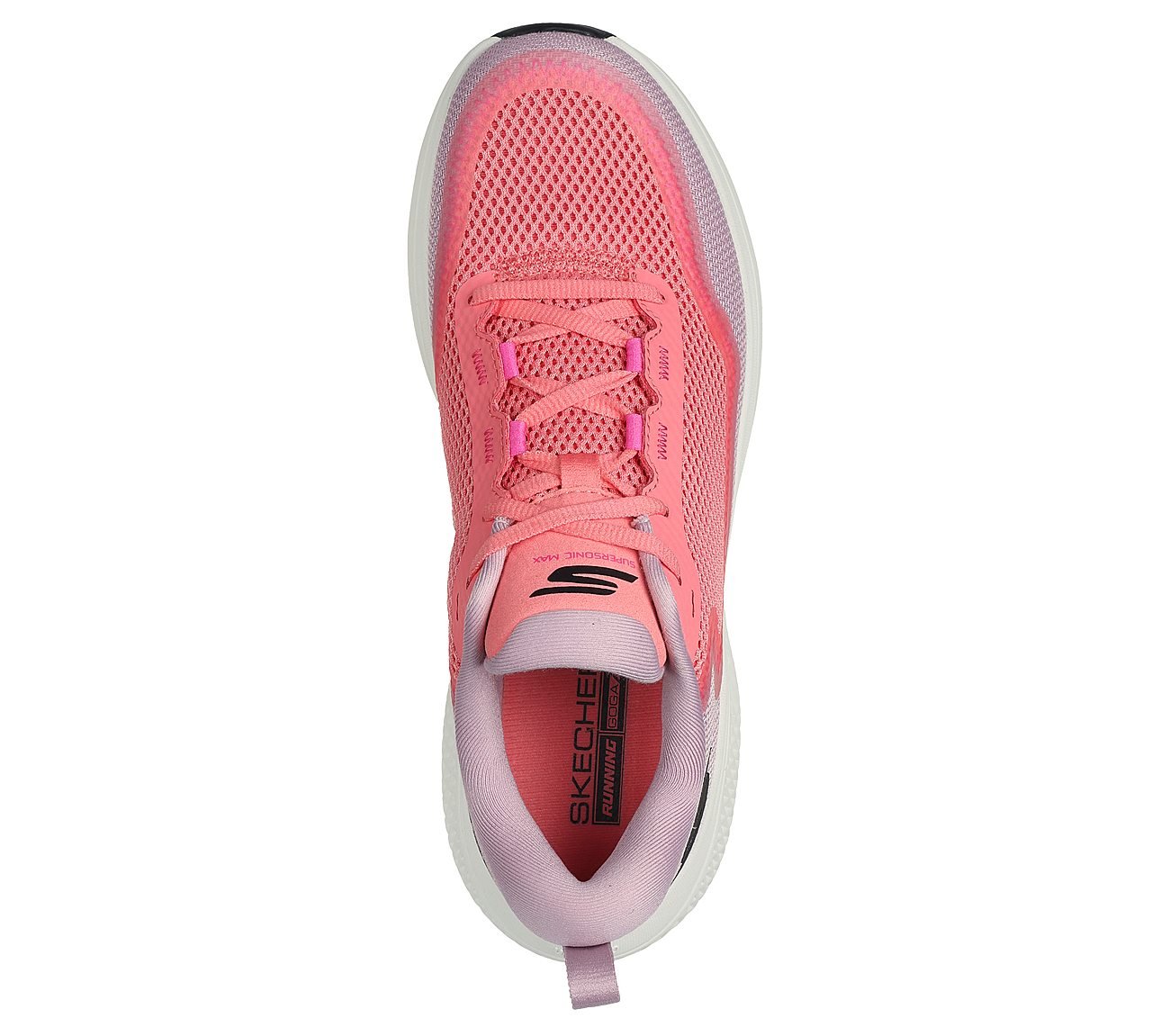 GO RUN SUPERSONIC MAX, PPINK Footwear Top View