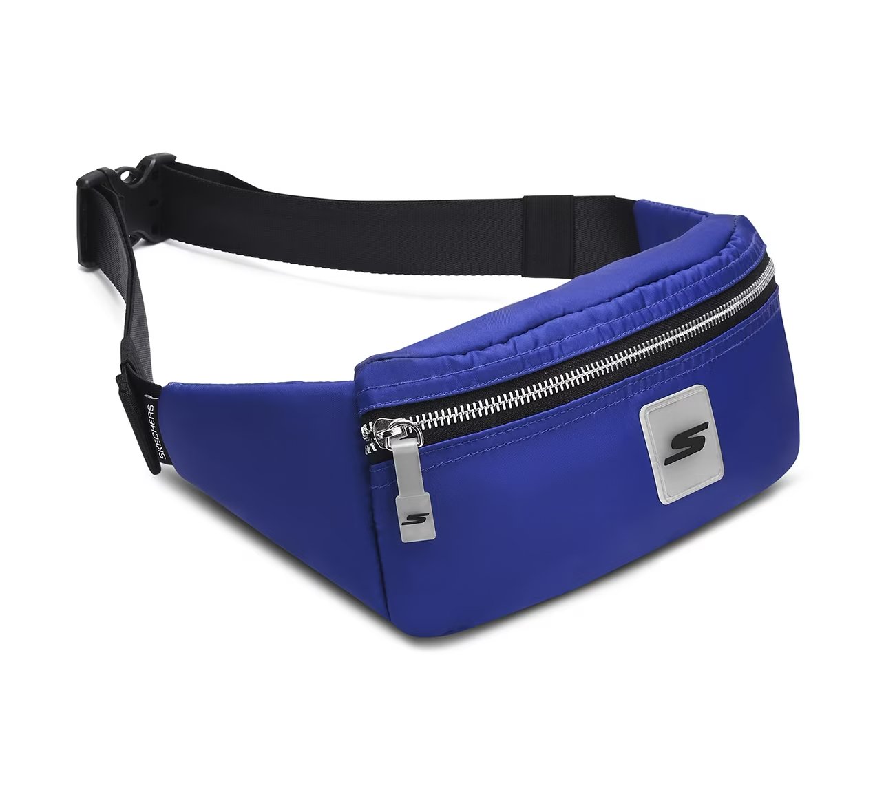 WAIST BAG WITH METALLIC ZIPPER, BLUE/GREEN Accessories Top View