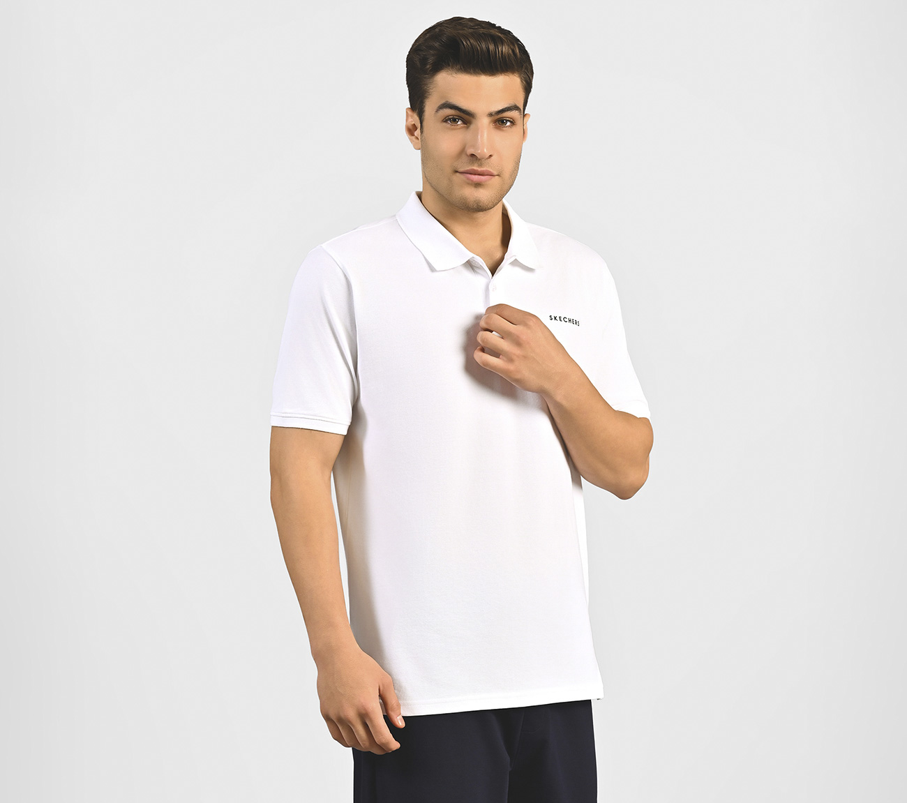 MENS CORE POLO, WHITE Apparel Bottom View