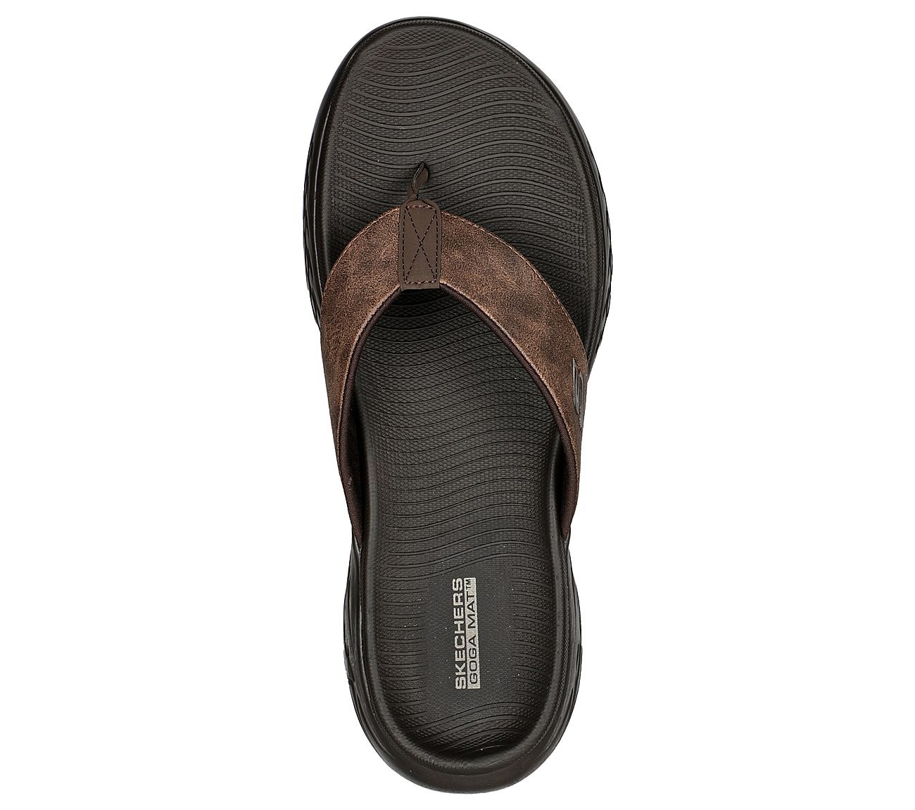 Skechers outlet Collection Brown Leather Open Toe Slide Sandals Men Size 12