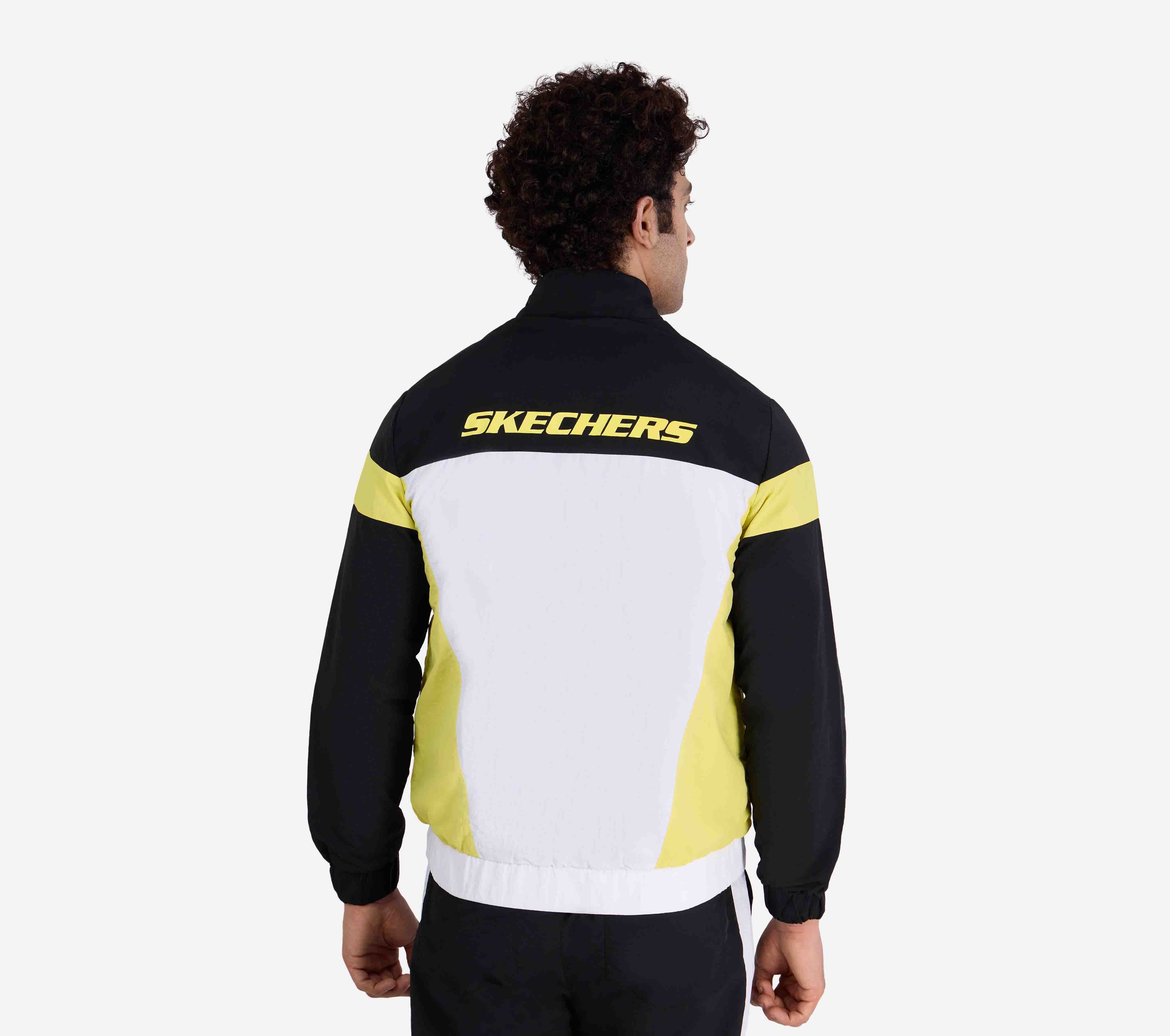 SKECHERS CUT & SEW JACKET, WHITE Apparel Left View