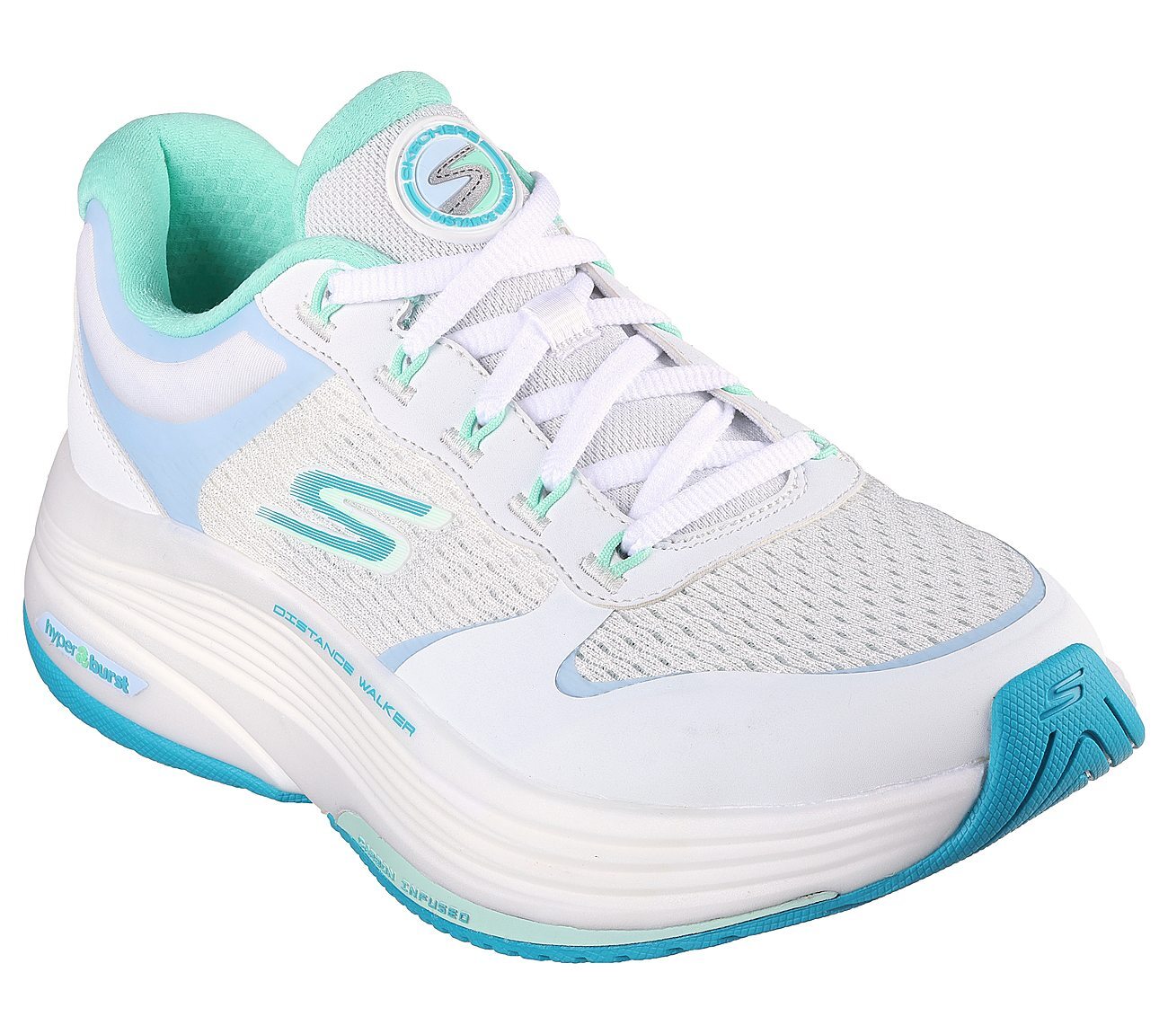 GO WALK DISTANCE WALKER - FRESH LOOK, WHITE/AQUA Footwear Right View