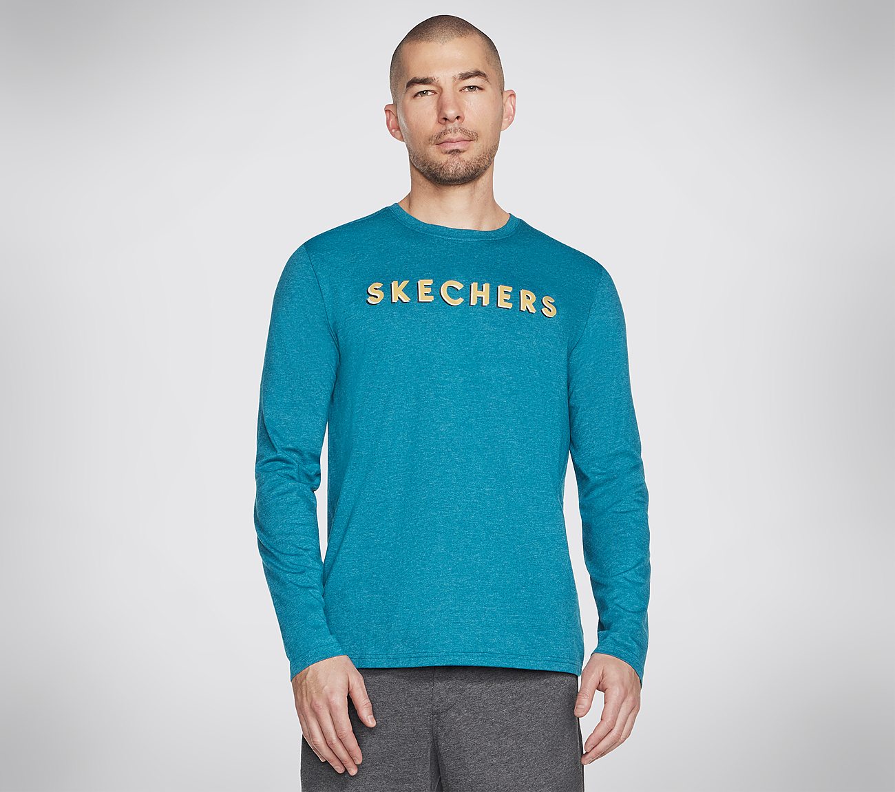 DELTA L/S T-SHIRT, NAVY/TEAL Apparels Lateral View