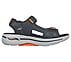 GO WALK ARCH FIT SANDAL-MISSI, CHARCOAL/ORANGE Footwear Lateral View