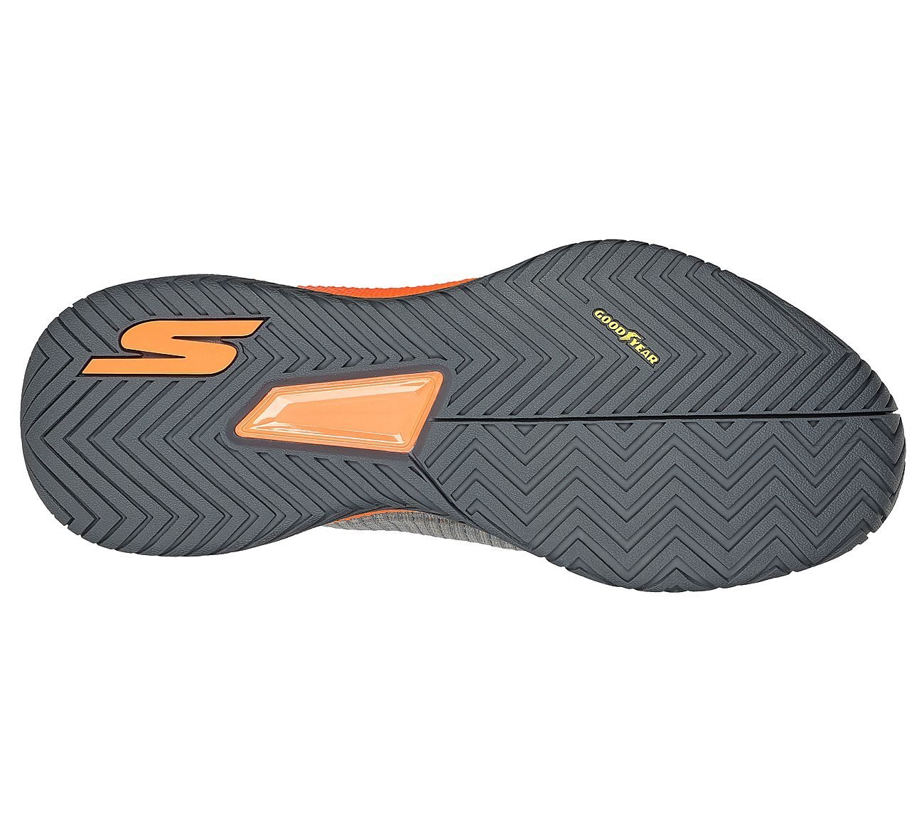 Skechers Viper Court Pro - Pickleball, GRAY/ORANGE Footwear Bottom View