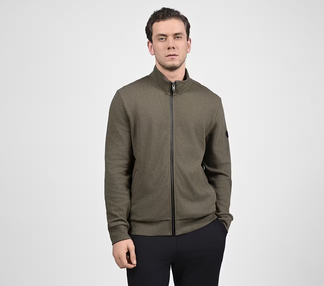 THE HOODLESS HOODIE SKECHSWEAT, WALNUT HEATHER Apparel Lateral View