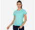 SS CREWNECK T-SHIRT, NATURAL/AQUA Apparel Lateral View