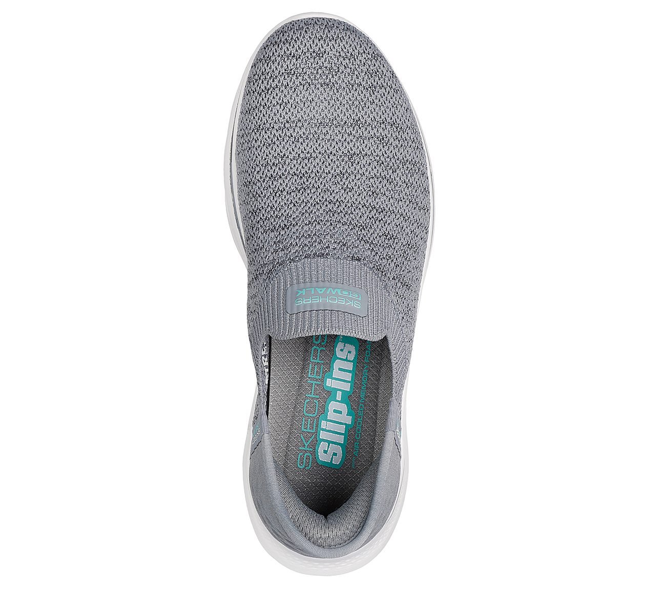 SKECHERS SLIP-INS: GO WALK 7 - SPRINGTIME, GREY Footwear Top View