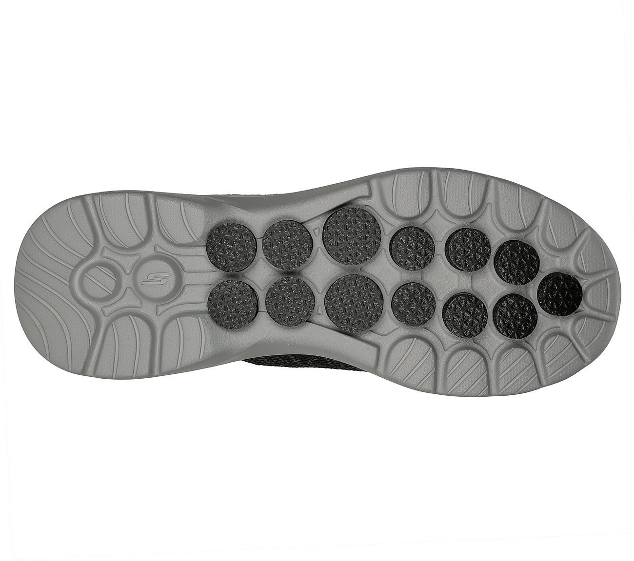 GO WALK 6 - MODERNIZED, BLACK/GREY Footwear Bottom View