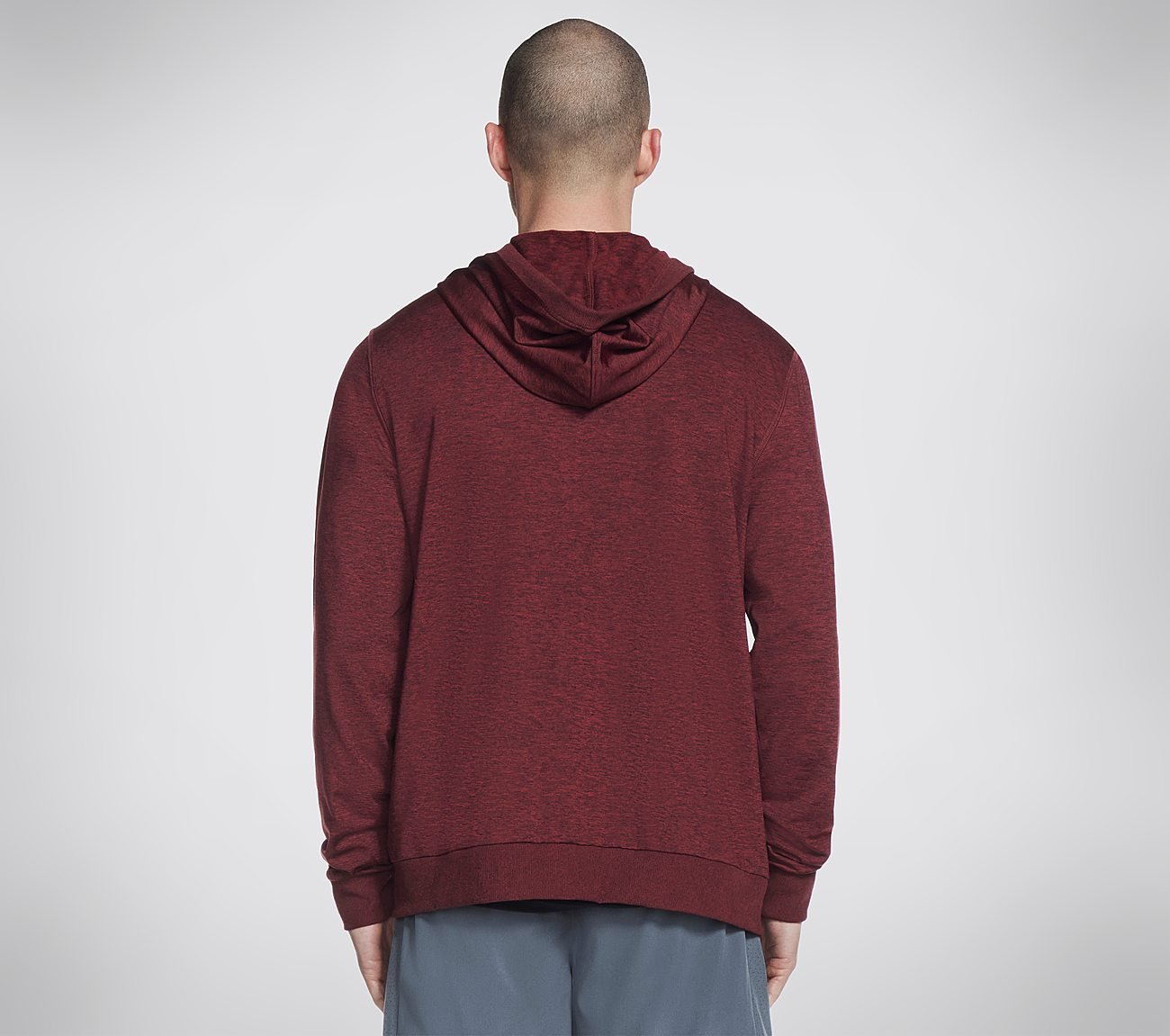 SKECH KNITS ULTRA GO FULL ZIP, RED Apparel Top View