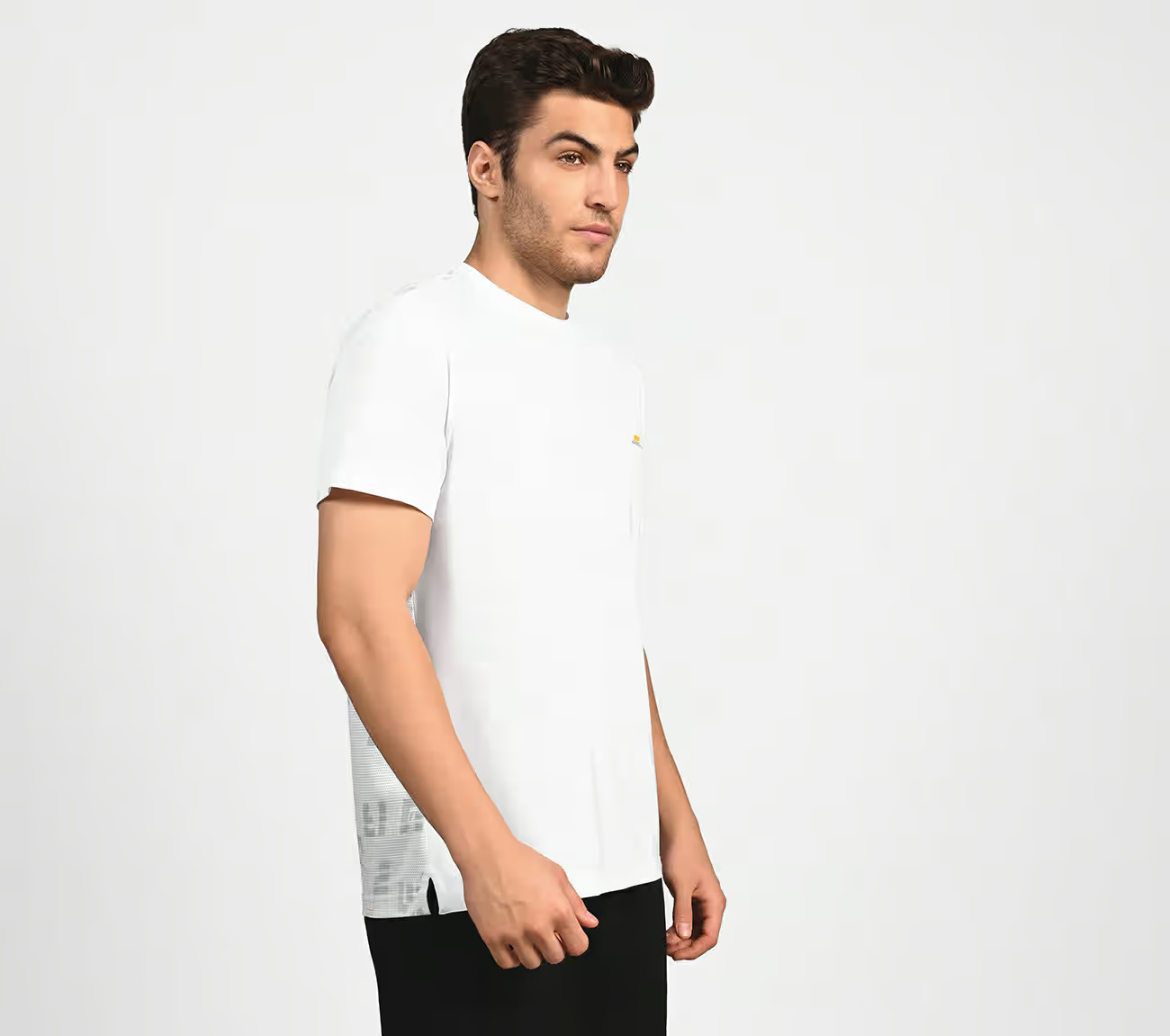 SL MESH SCRIBBLE TEE, WHITE Apparel Bottom View