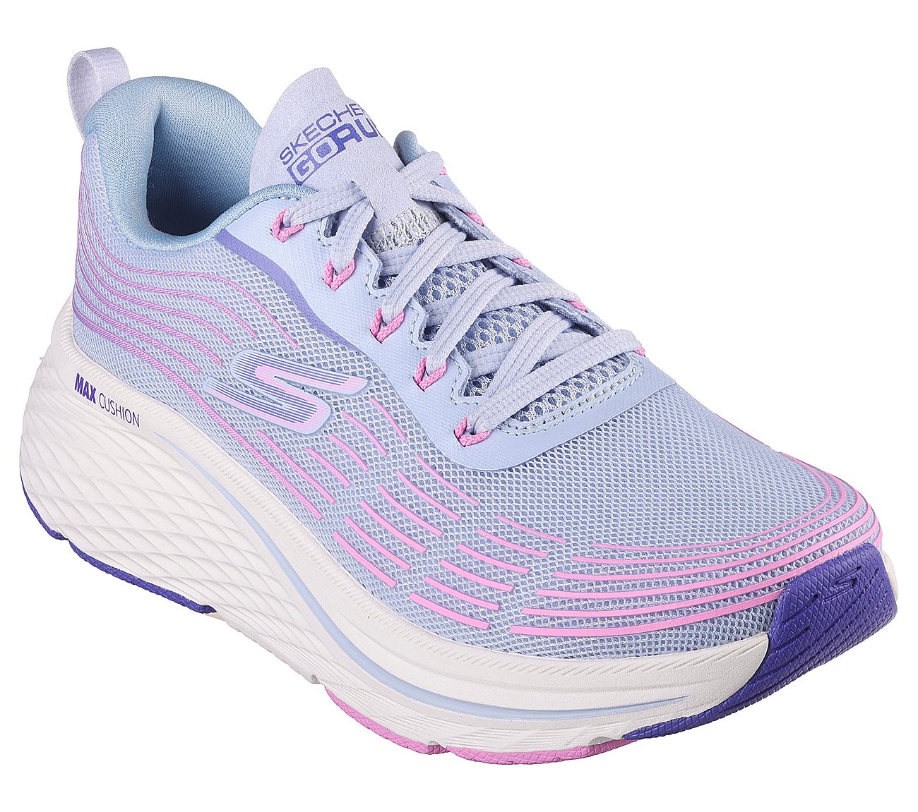 MAX CUSHIONING ELITE 2, LIGHT BLUE/PINK Footwear Right View